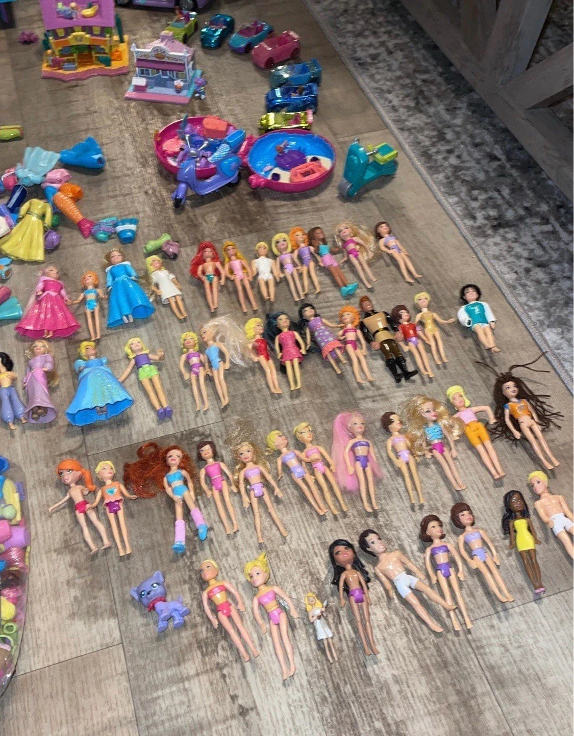 HUGE Vintage Polly Pocket Lot – Dolls, Play Sets, Clothing, Shoes, Accessories & Cars