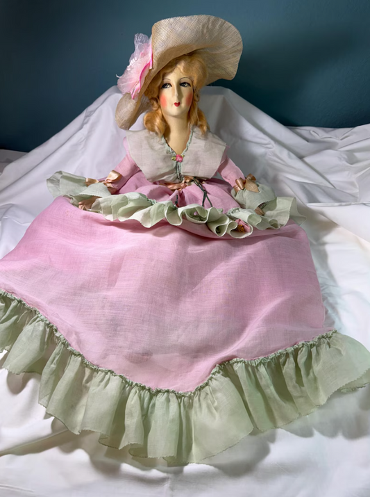 Vintage 1920s boudoir doll, cloth faced, original, lovely condition