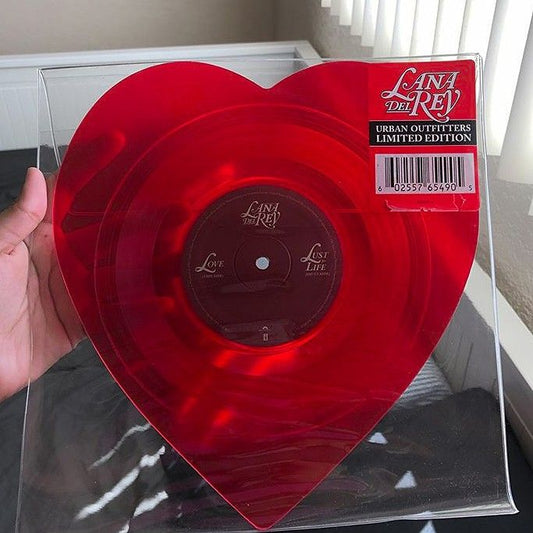 Lana Del Rey Heart Shaped Vinyl – Love / Lust for Life – Rare 2017 Red Record – Urban Outfitters Exclusive – Collector Gift